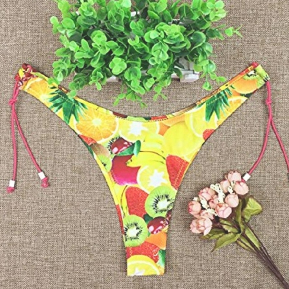 1L SZ S! Fruit Salad Sexy Corset Lace Up Bikini - Picture 5 of 5